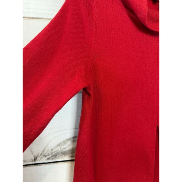 Tyler Boe Sweater Dress Red Sz S Cowl Neck Holiday Party Festive Classy Preppy - Picture 5 of 7